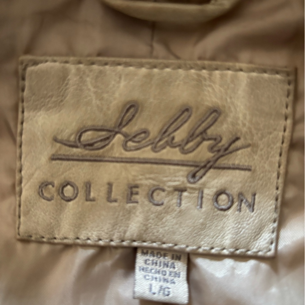 Sebby Collection Faux Leather Moto Jacket Light Taupe Stretch Side Panels Large - Picture 6 of 9